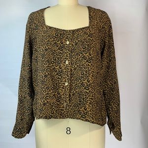 Reformation Leopard Blouse
